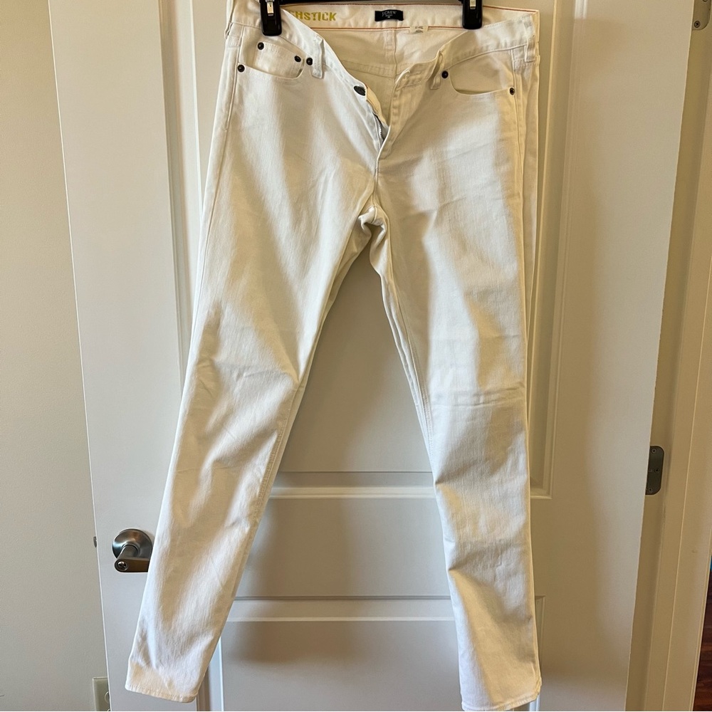 J. Crew Matchstick Stretch Jeans, White, 31R